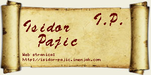 Isidor Pajić vizit kartica